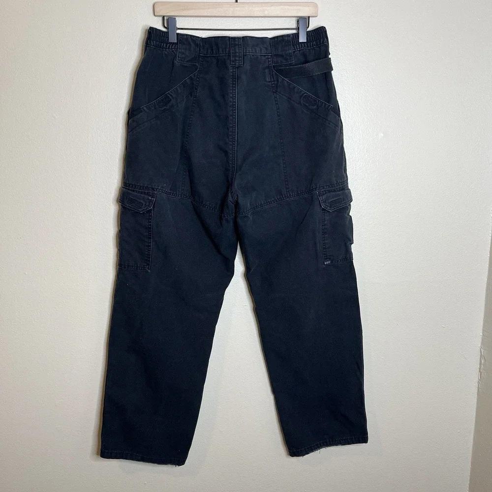 511 tactical pants 34x30 Black‎ Utility Workwear Cargo 90s Canvas Elastic Waist